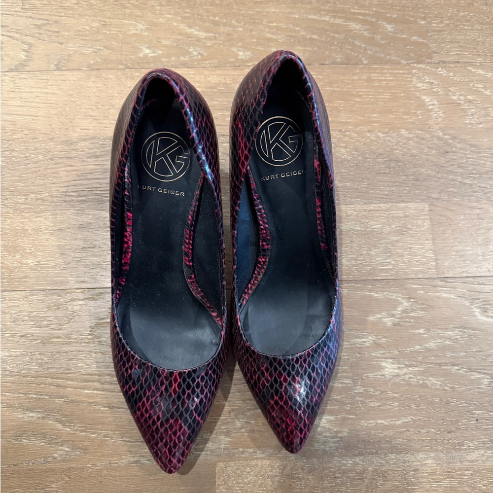 Kurt Geiger Women's Snakeskin Black & Red Heels Size 37
